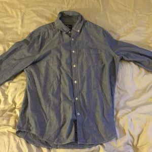 Casual Gray Button Down Size Large, Classic Fit